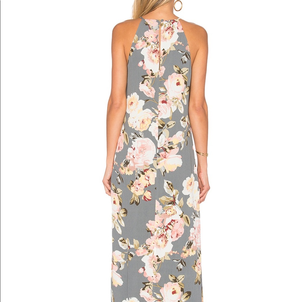 Privacy Please Gray Floral Maxi Dress - Picture 3 of 6